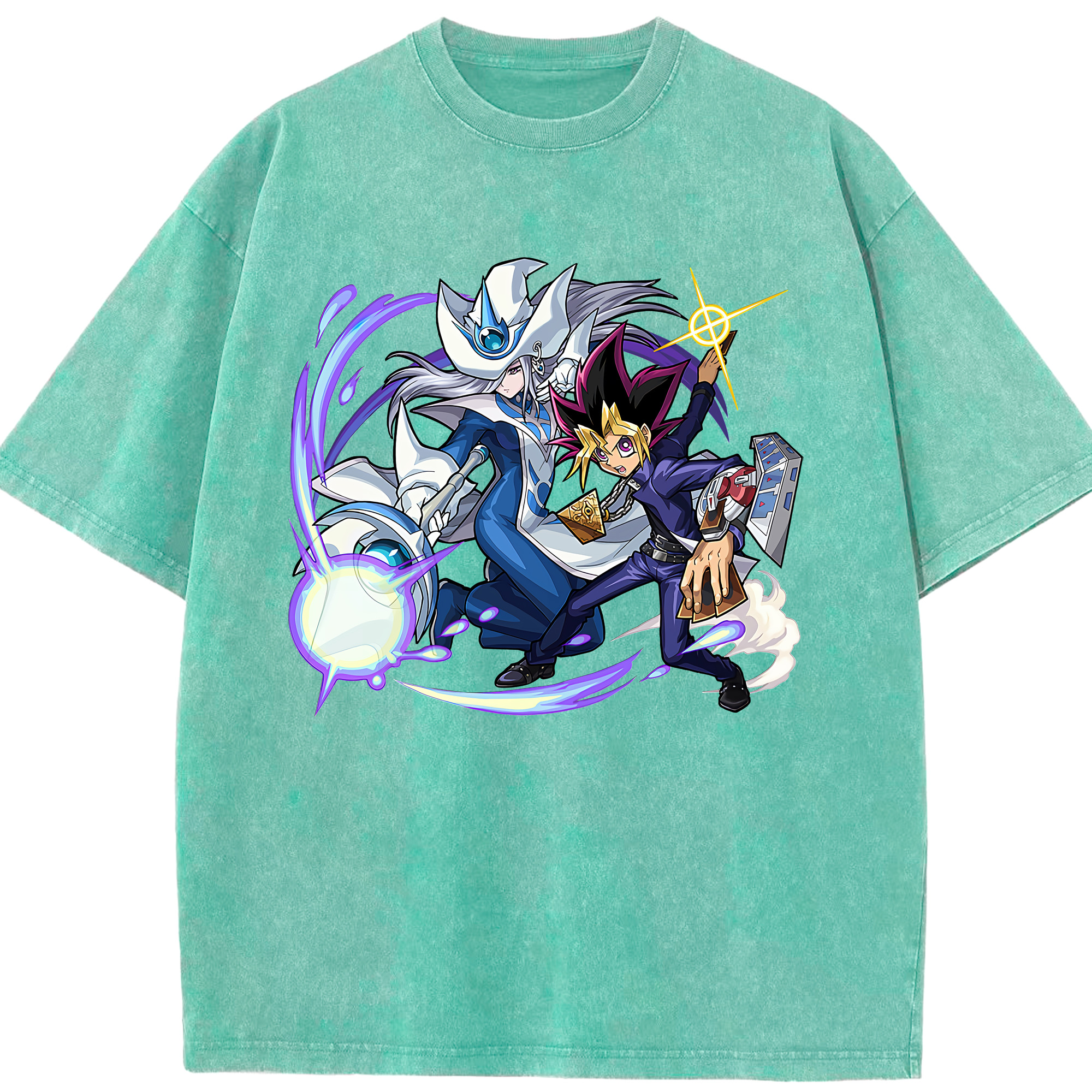 （画像用） 遊☆戯☆王 Yu-Gi-Oh! 綿100% ヴィンテージ風 半袖Tシャツ（フロントプリント）